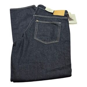 H&M Jeans Size 16-  High Waist Relaxed Baggy Womens DARK BLUE & Denim